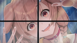 窓にへばりつく戌神ころね / ホロライブ / バーチャルYouTuber / VtuberのデスクトップPC用の壁紙
