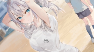 髪を結わいている体操服を着た可愛いアリサ・ミハイロヴナ・九条 / 時々ボソッとロシア語でデレる隣のアーリャさん / ライトノベルのデスクトップPC用の壁紙