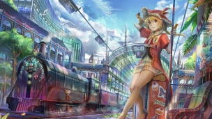電車と少女のデスクトップPC用の壁紙