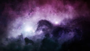 漆黒の宇宙 紫のデスクトップPC用の壁紙