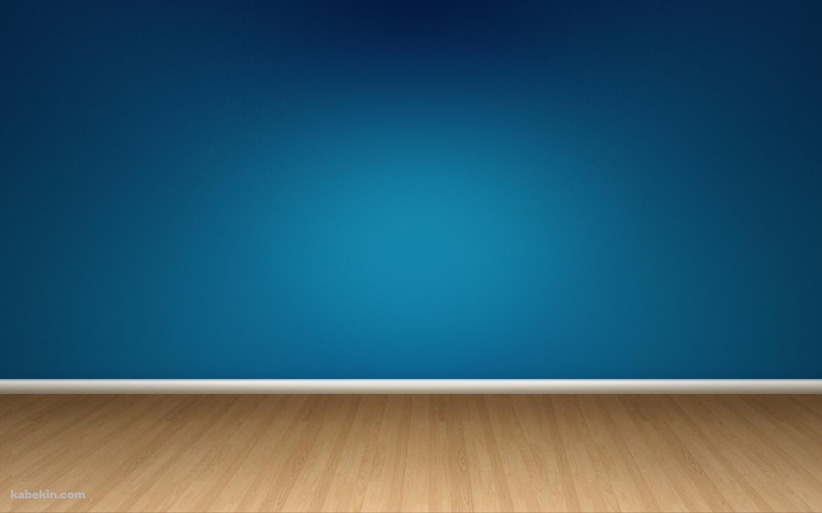 青い壁 木のフロアーの壁紙(1680px x 1050px) 高画質 PC・デスクトップ用