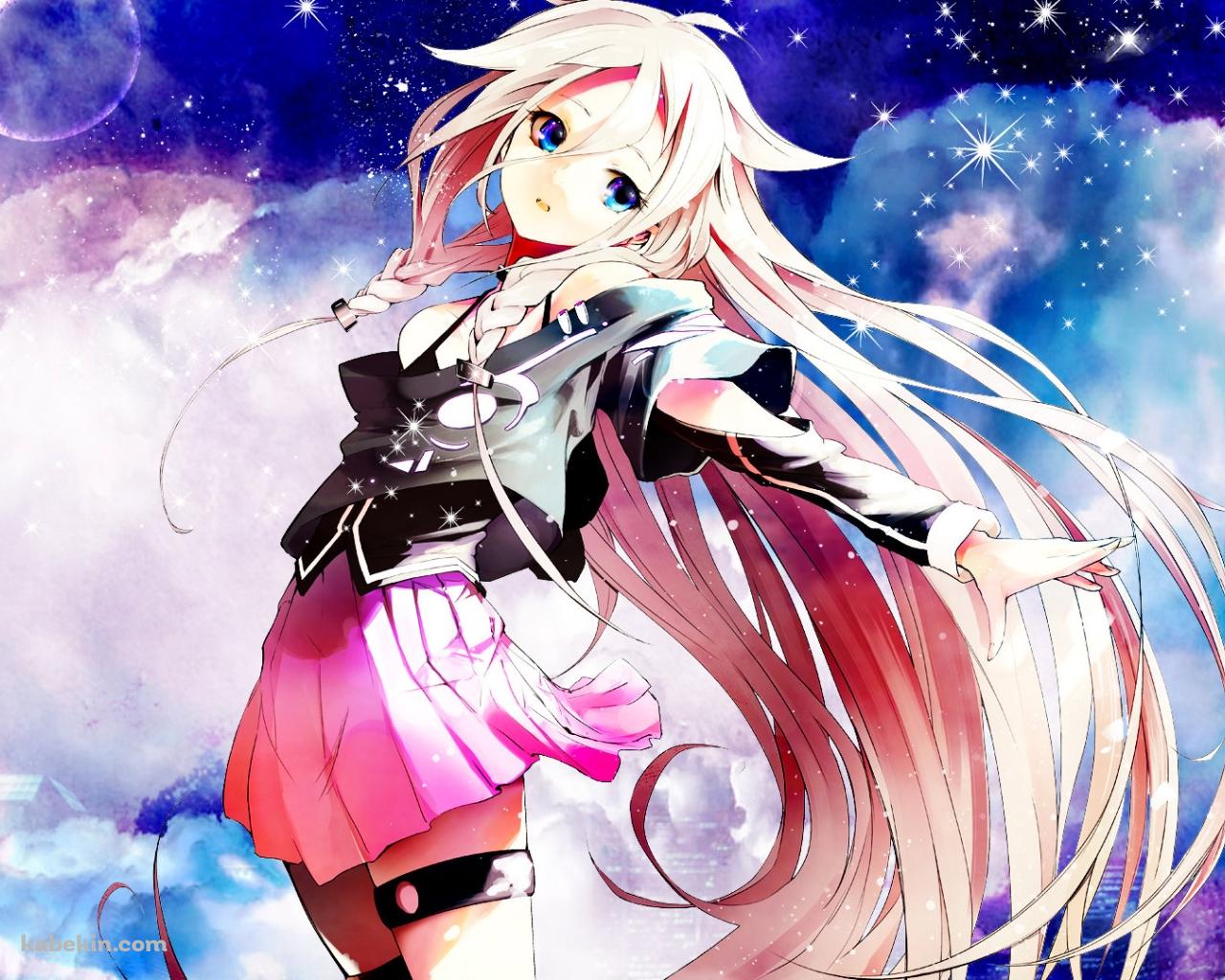 綺麗な夜空とイア IAの壁紙(1280px x 1024px) 高画質 PC・デスクトップ用