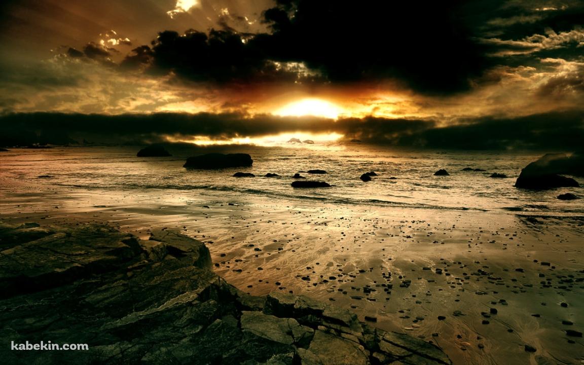 干潟の壁紙(1152px x 720px) 高画質 PC・デスクトップ用