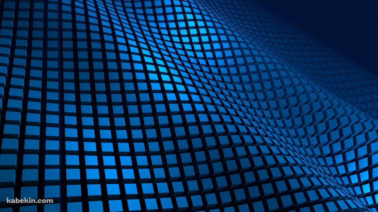 うねりのある青いデジタルグラフィックの壁紙(1242px x 698px) 高画質 PC・デスクトップ用