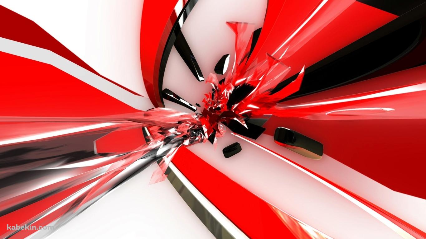 赤と白のアブストラクトの壁紙(1366px x 768px) 高画質 PC・デスクトップ用