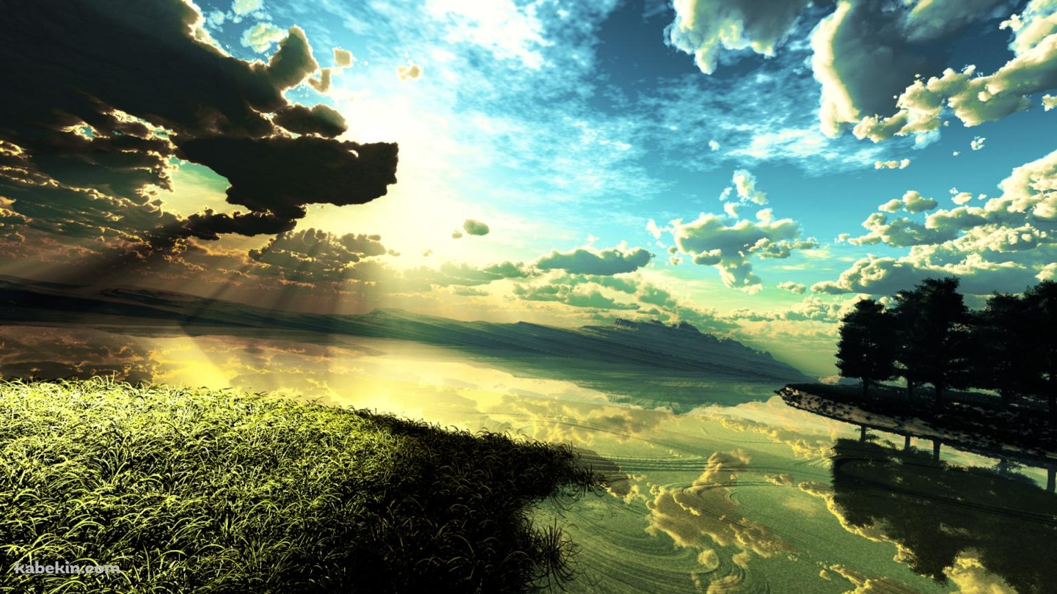 鏡面する世界の壁紙(1536px x 864px) 高画質 PC・デスクトップ用