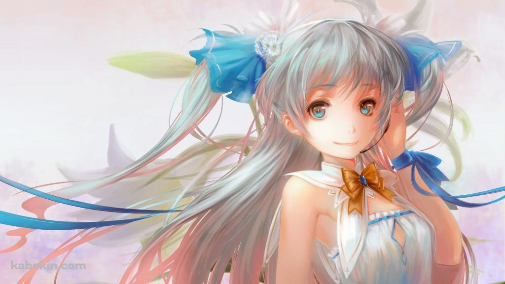 水彩少女の壁紙(1024px x 576px) 高画質 PC・デスクトップ用