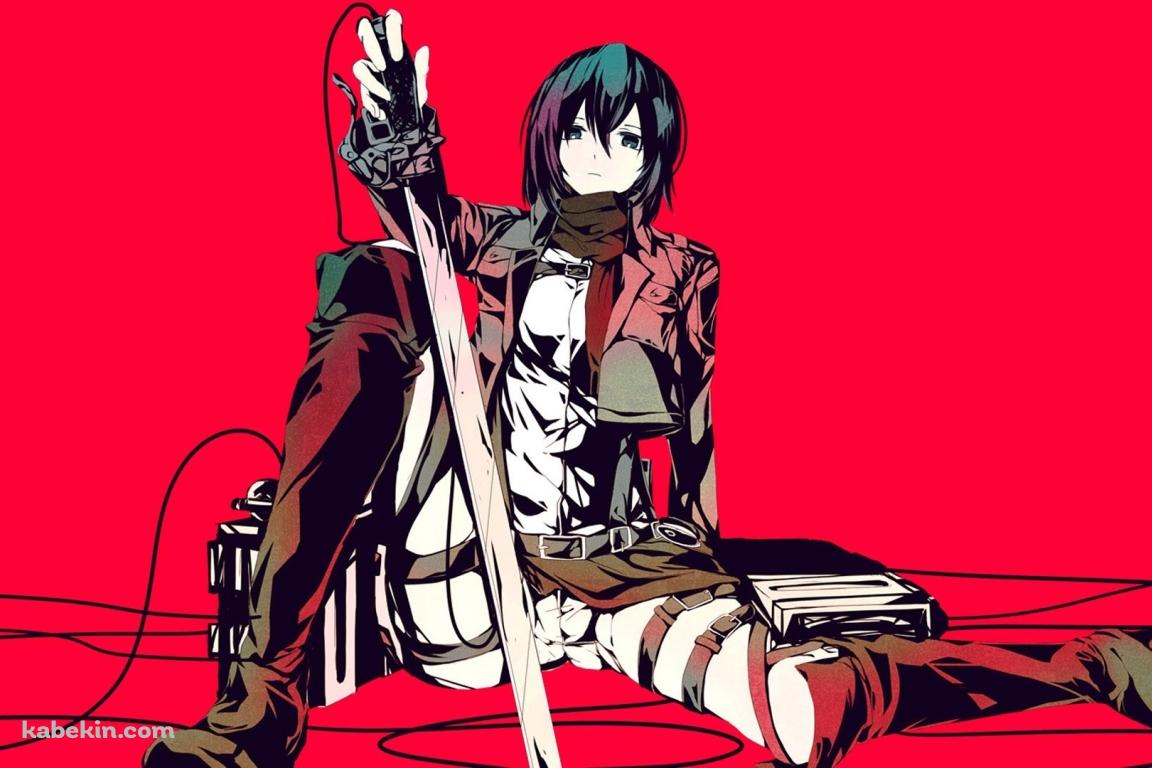 進撃の巨人 ミカサ アッカーマン 赤の壁紙(1152px x 768px) 高画質 PC・デスクトップ用