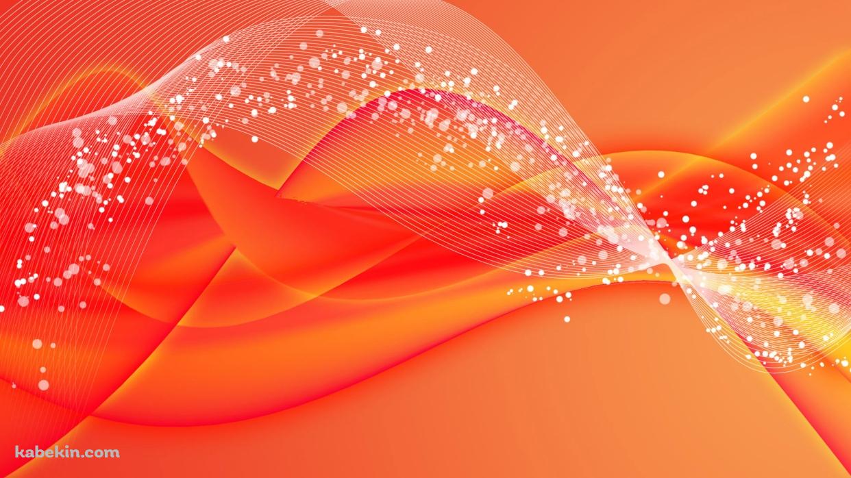 オレンジの波形 アブストラクトの壁紙(1242px x 698px) 高画質 PC・デスクトップ用