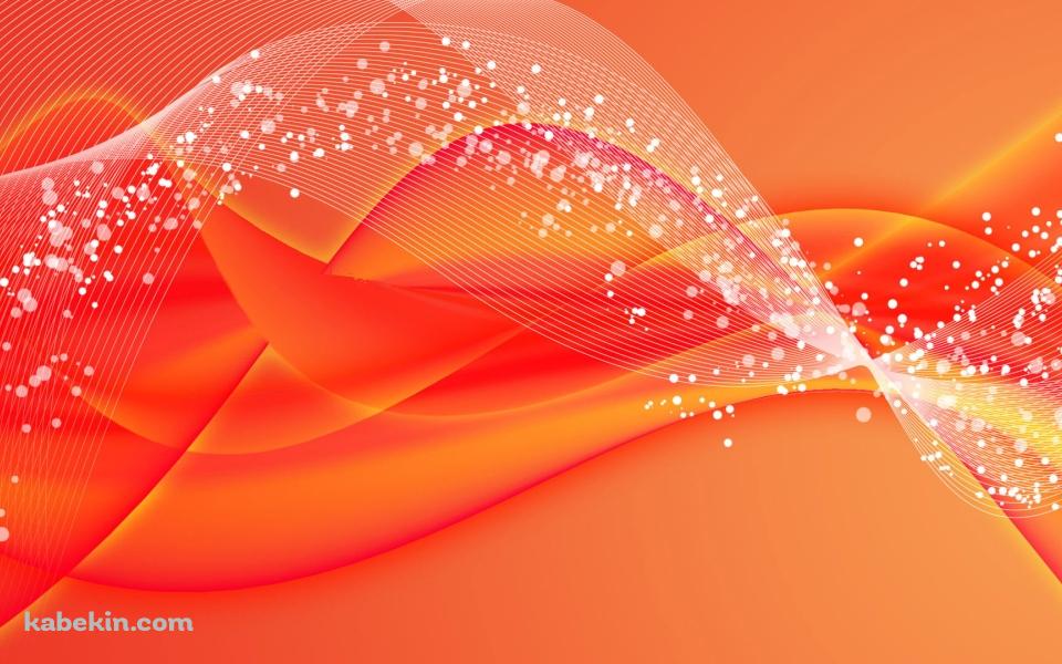 オレンジの波形 アブストラクトの壁紙(960px x 600px) 高画質 PC・デスクトップ用