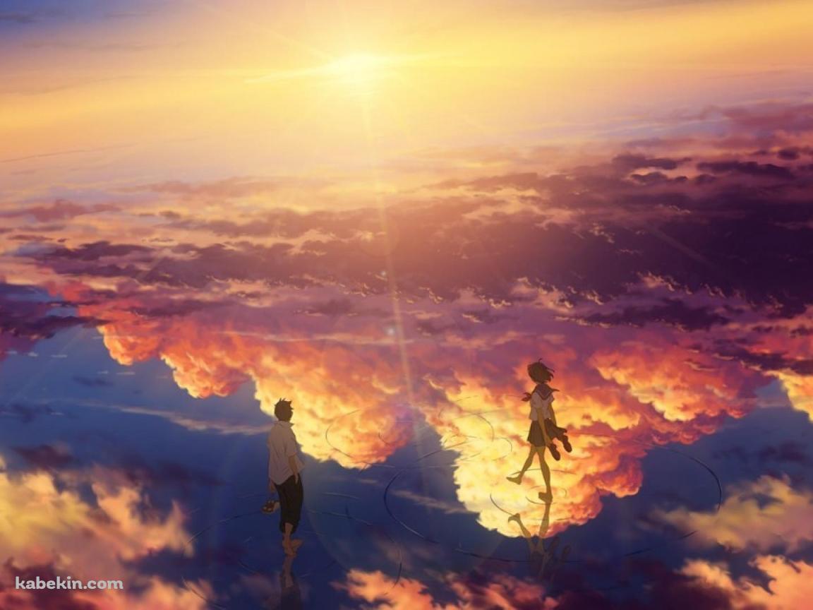 空歩く二人の壁紙(1152px x 864px) 高画質 PC・デスクトップ用