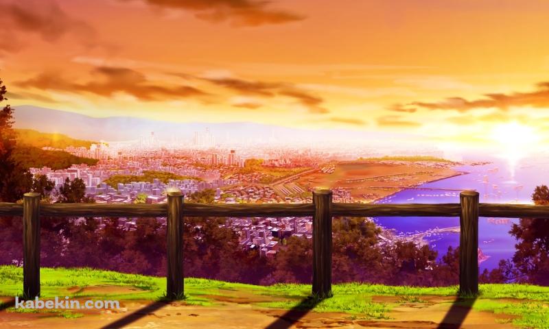 高台から望む景色の壁紙(800px x 480px) 高画質 PC・デスクトップ用