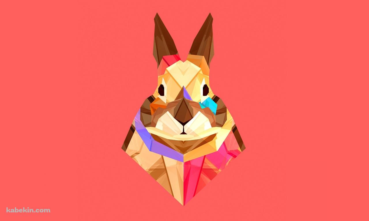 ポリゴンのウサギの壁紙(1280px x 768px) 高画質 PC・デスクトップ用