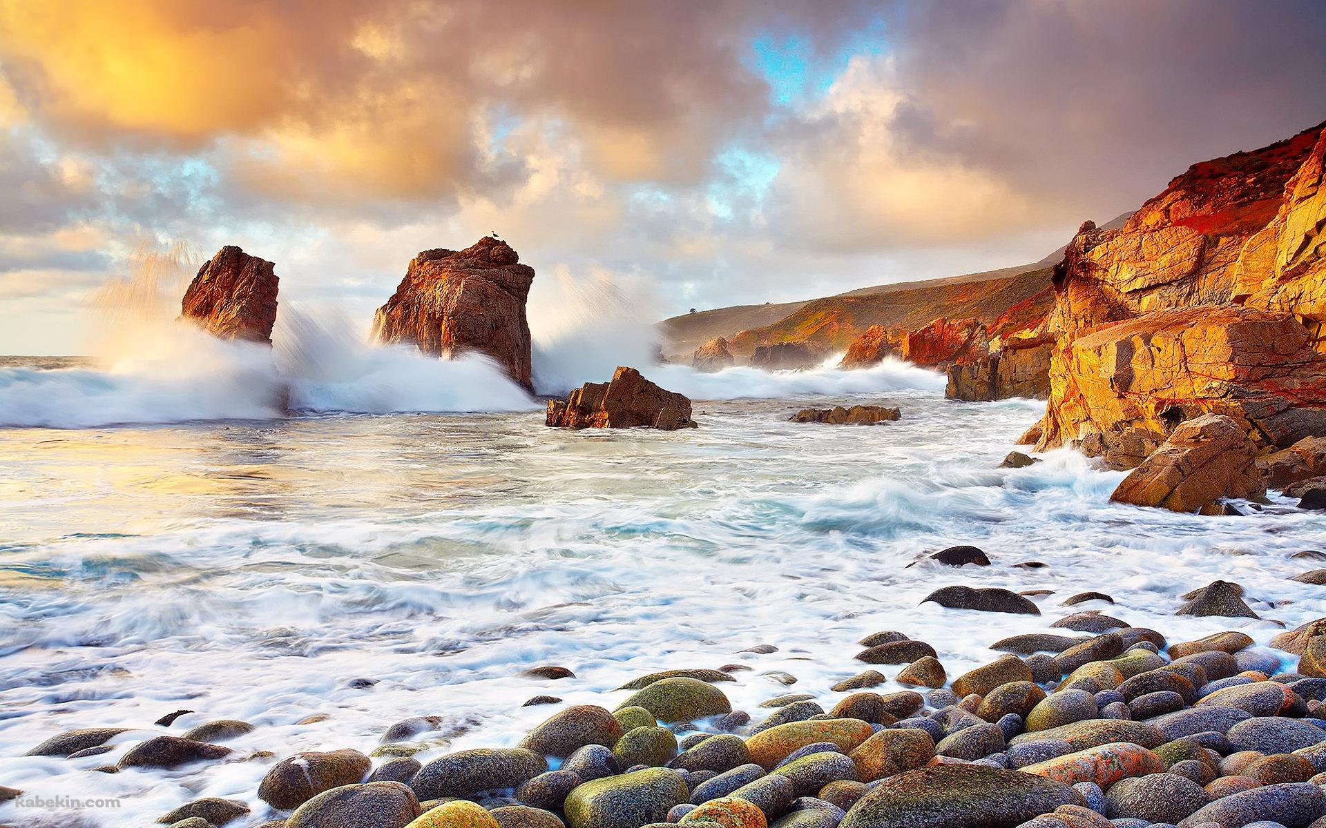 カリフォルニアの荒い海の壁紙(1920px x 1200px) 高画質 PC・デスクトップ用