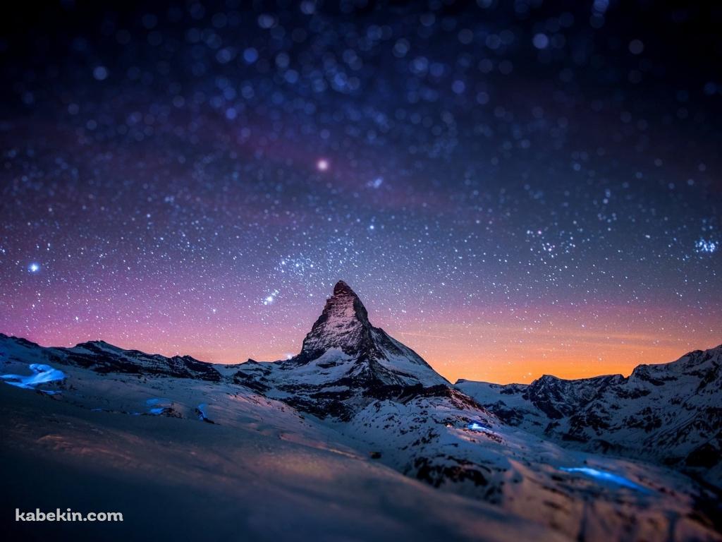 夜のマッターホルン / アルプスの壁紙(1024px x 768px) 高画質 PC・デスクトップ用