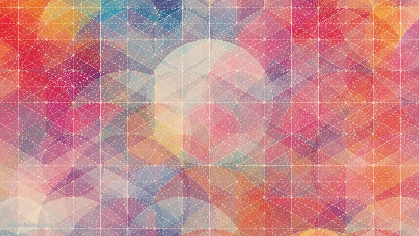 カラフルな楕円の壁紙(1391px x 783px) 高画質 PC・デスクトップ用