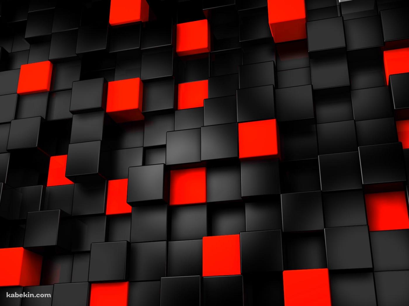 黒と赤の3Dキューブの壁紙(1400px x 1050px) 高画質 PC・デスクトップ用
