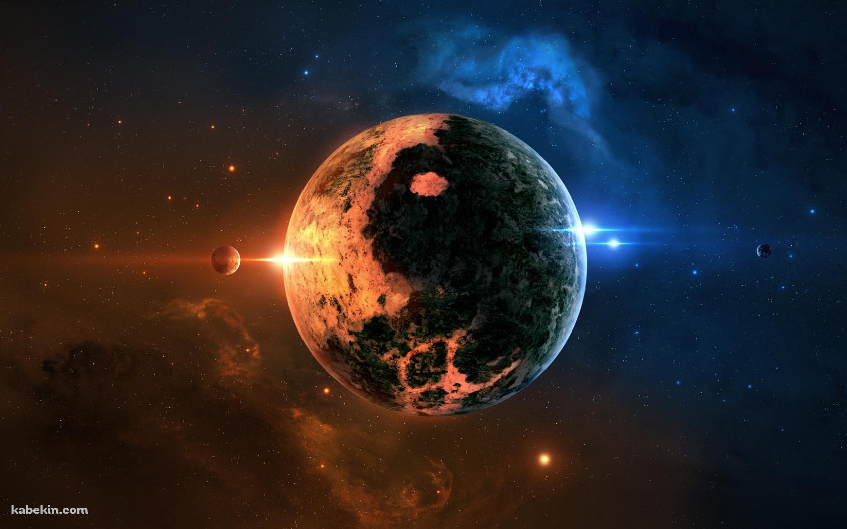 赤と青の惑星の壁紙(1680px x 1050px) 高画質 PC・デスクトップ用