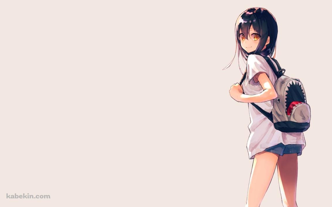 鮫のリュックを背負った女の子の壁紙(1152px x 720px) 高画質 PC・デスクトップ用