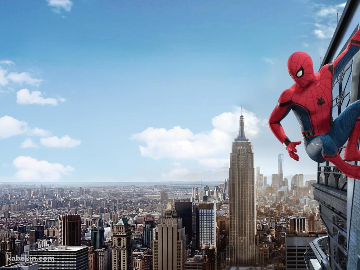 ビルにへばりつくスパイダーマンの壁紙(1152px x 864px) 高画質 PC・デスクトップ用