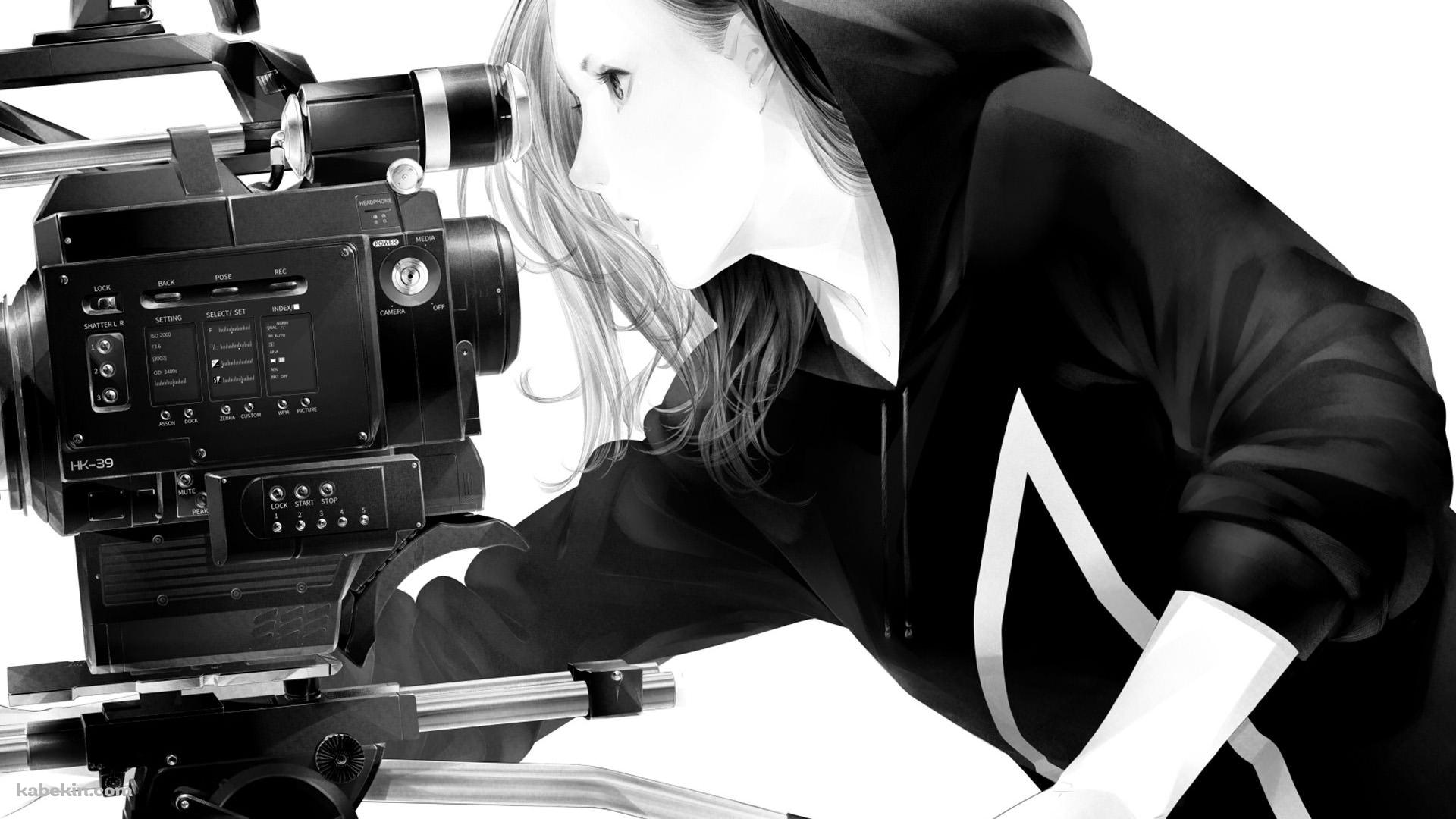カメラを覗く女性の壁紙(1920px x 1080px) 高画質 PC・デスクトップ用