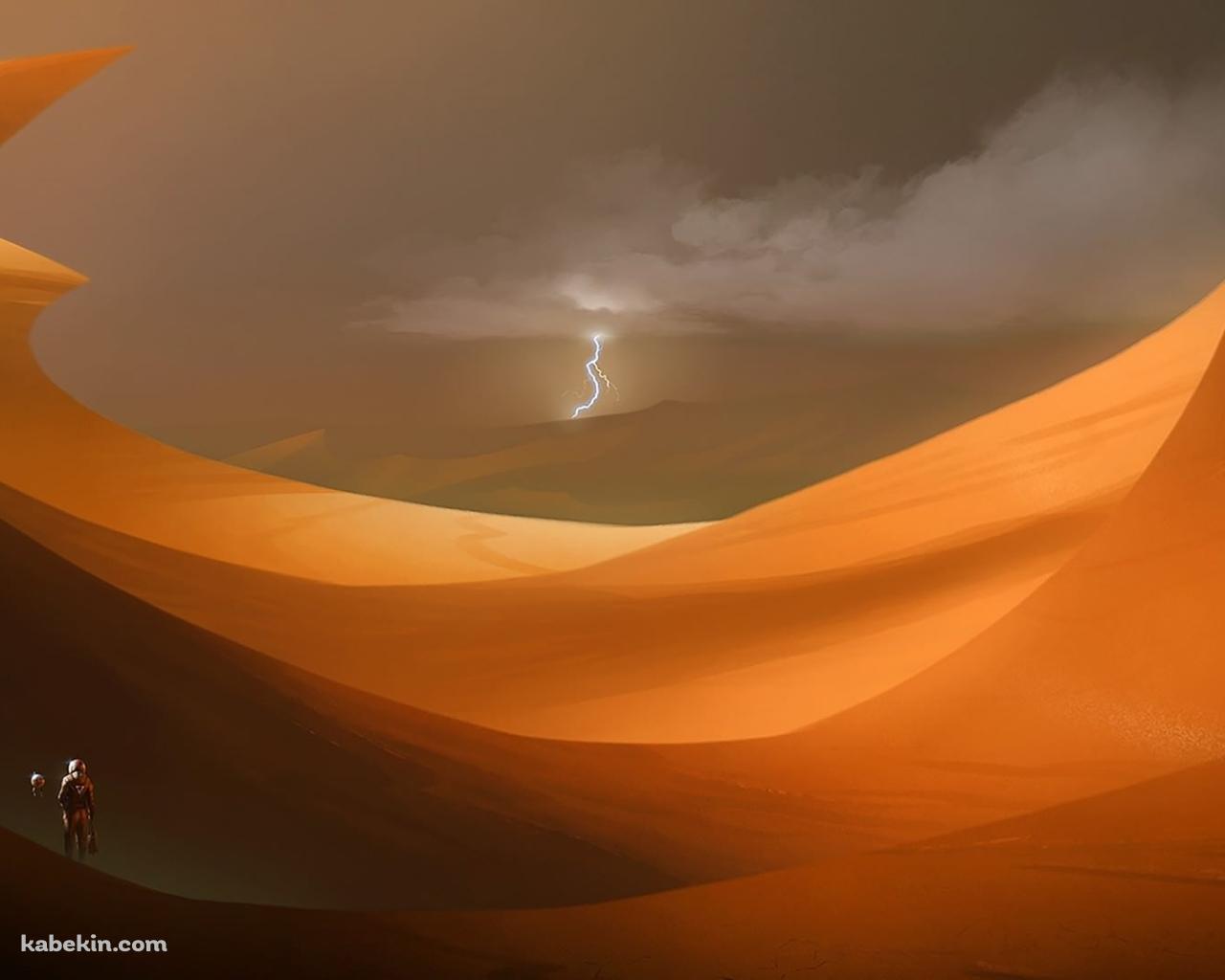 砂漠 稲妻 雷の壁紙(1280px x 1024px) 高画質 PC・デスクトップ用