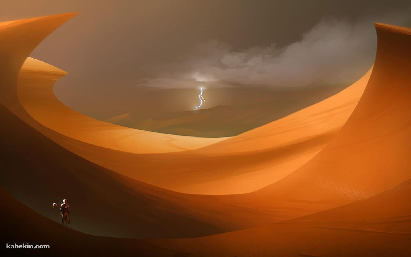 砂漠 稲妻 雷の壁紙(1440px x 900px) 高画質 PC・デスクトップ用