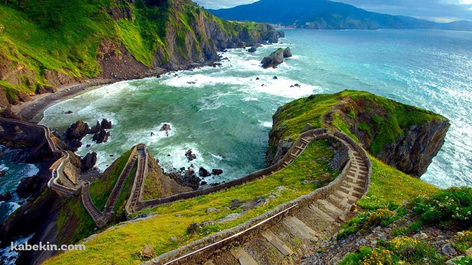 海沿いの階段の壁紙(960px x 540px) 高画質 PC・デスクトップ用