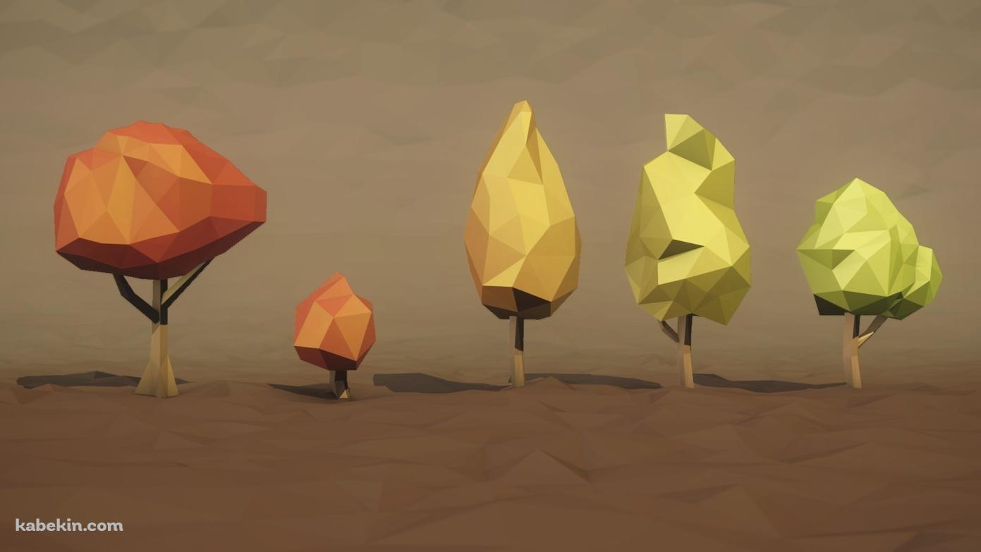 ポリゴンの木 3Dの壁紙(1391px x 783px) 高画質 PC・デスクトップ用