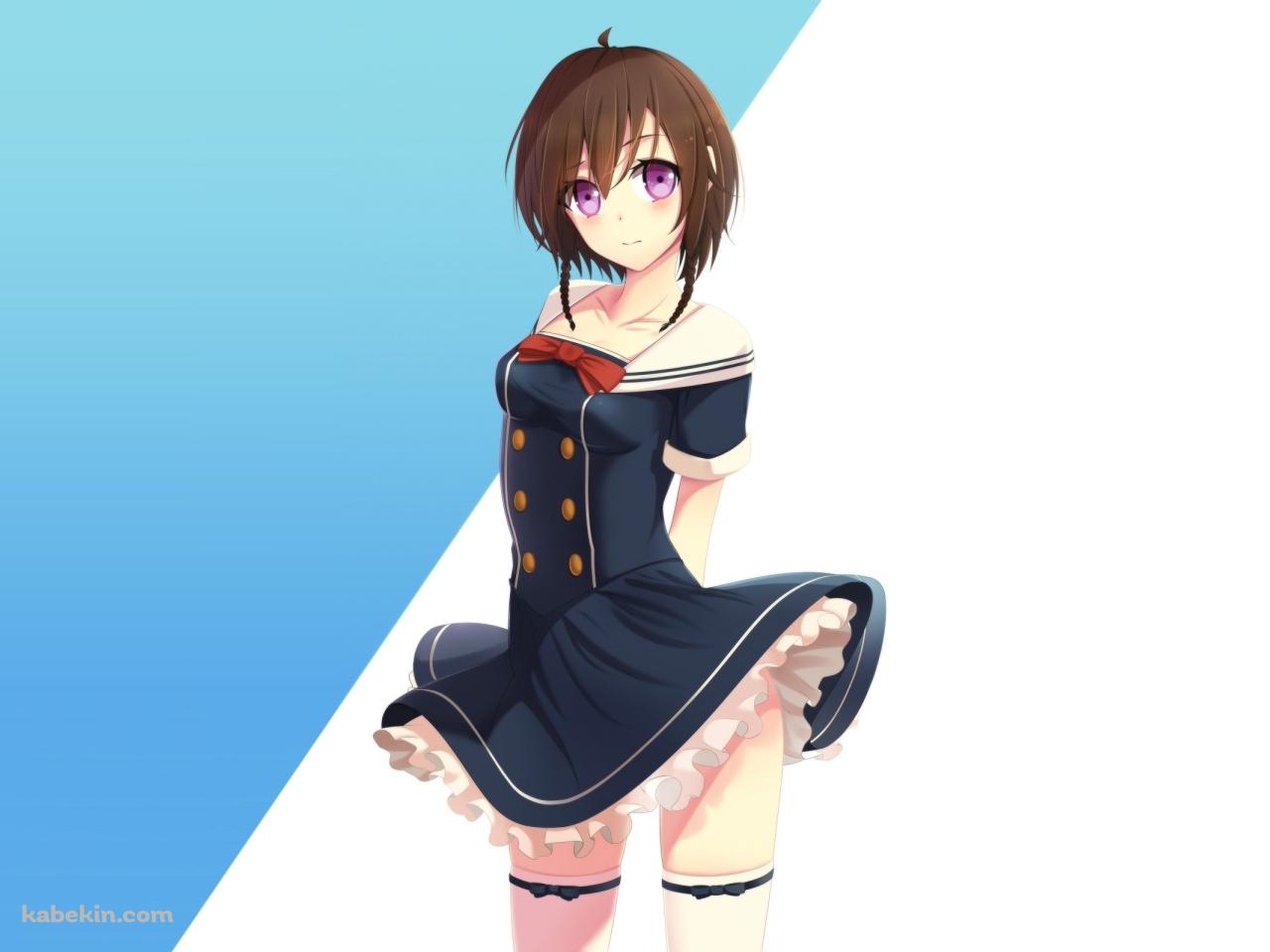 黒い洋服 赤いリボン 女の子の壁紙(1280px x 960px) 高画質 PC・デスクトップ用