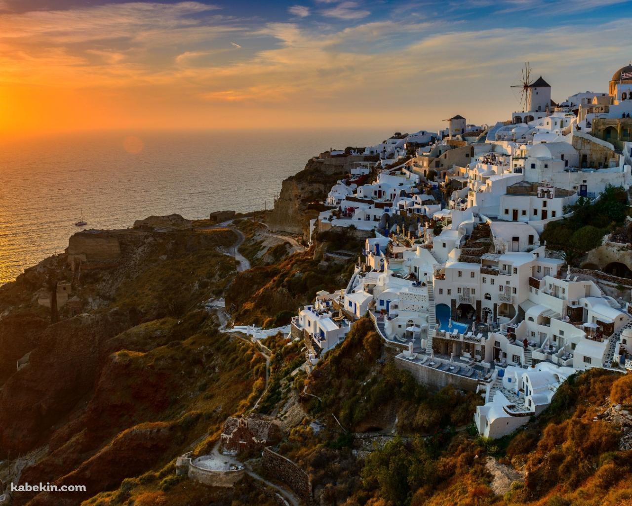 ギリシャ エーゲ海 サントリーニ島の壁紙(1280px x 1024px) 高画質 PC・デスクトップ用