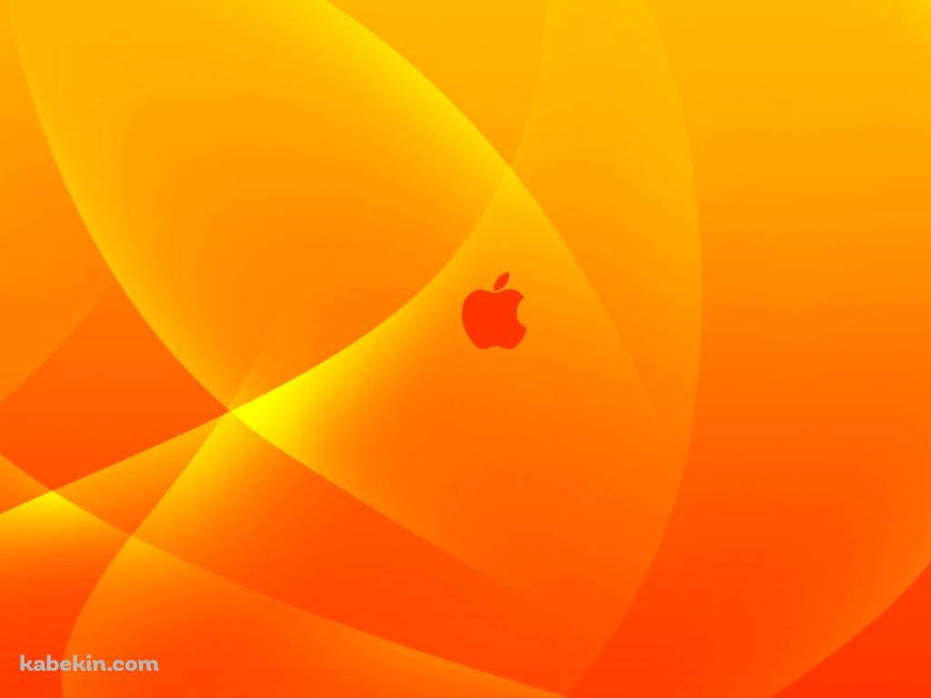 綺麗なオレンジ Apple ロゴの壁紙(1024px x 768px) 高画質 PC・デスクトップ用