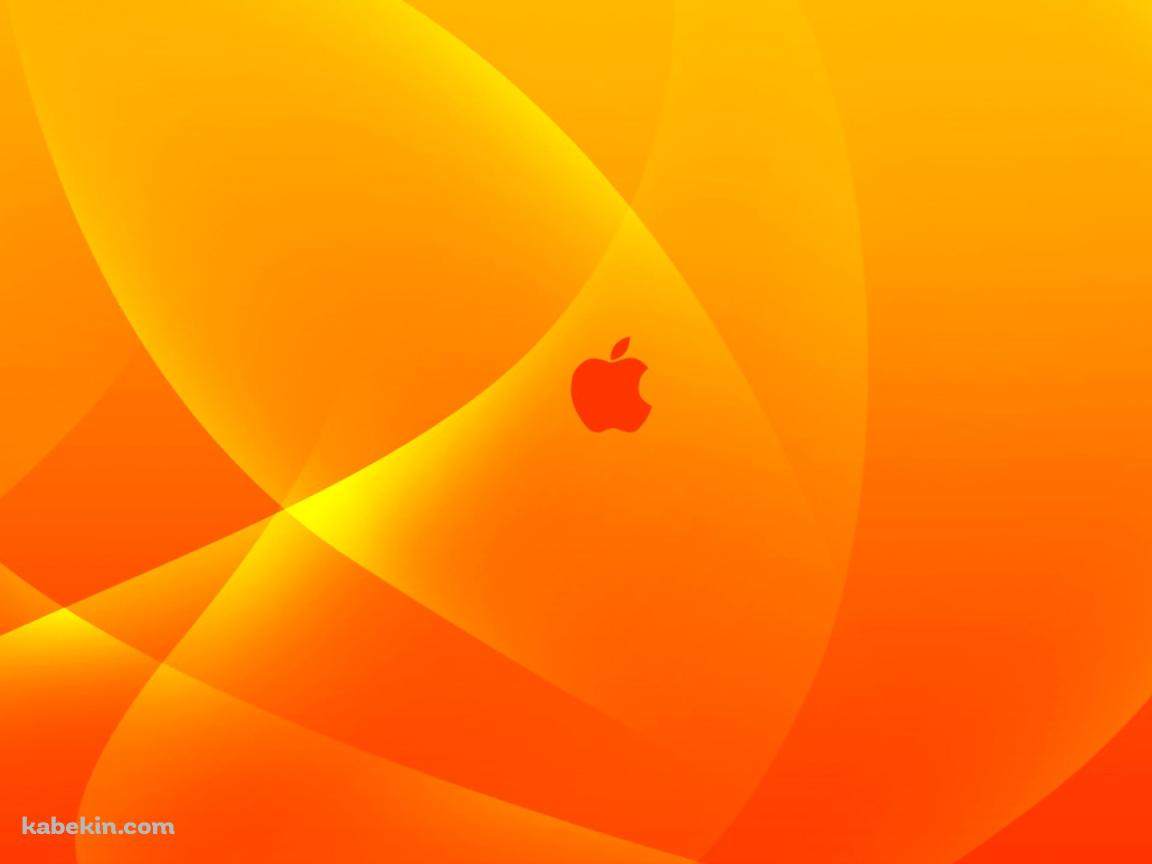 綺麗なオレンジ Apple ロゴの壁紙(1152px x 864px) 高画質 PC・デスクトップ用