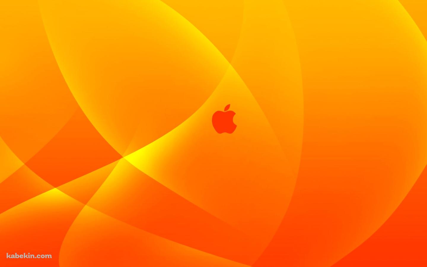 綺麗なオレンジ Apple ロゴの壁紙(1440px x 900px) 高画質 PC・デスクトップ用