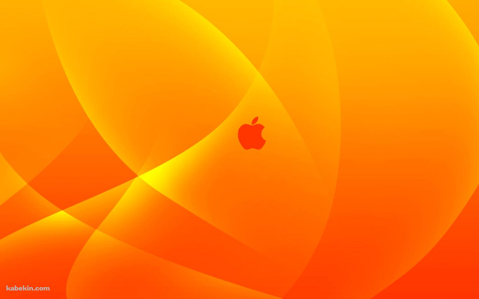 綺麗なオレンジ Apple ロゴの壁紙(1680px x 1050px) 高画質 PC・デスクトップ用