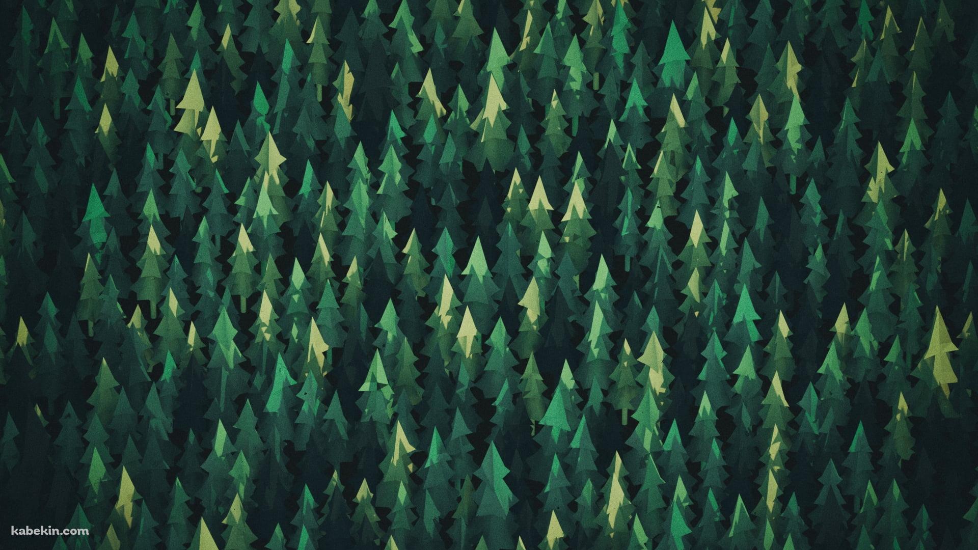 綺麗な森のイラストの壁紙(1920px x 1080px) 高画質 PC・デスクトップ用