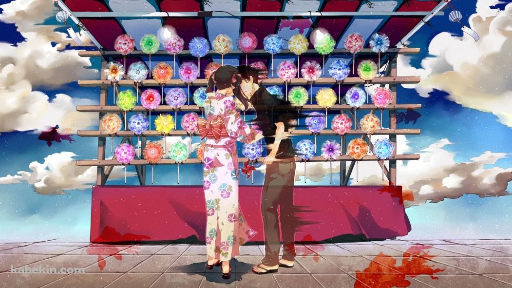 夏祭り 屋台 恋の思い出の壁紙(1051px x 591px) 高画質 PC・デスクトップ用
