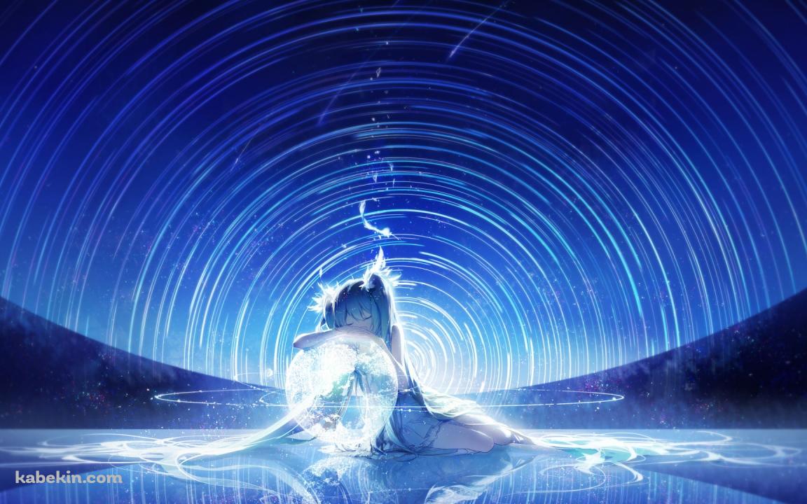 初音ミクと巡る星の壁紙(1152px x 720px) 高画質 PC・デスクトップ用