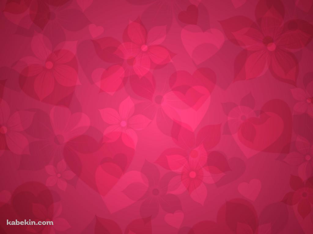赤 ハート 花びらの壁紙(1024px x 768px) 高画質 PC・デスクトップ用