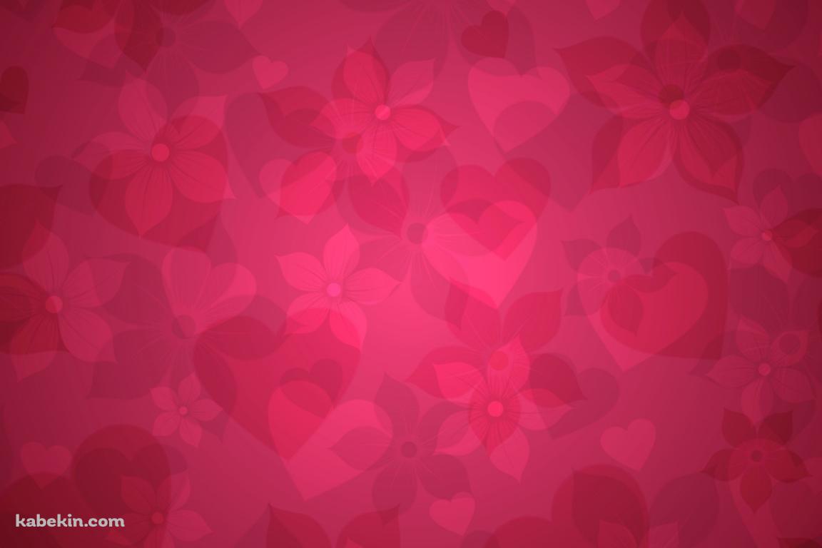 赤 ハート 花びらの壁紙(1152px x 768px) 高画質 PC・デスクトップ用