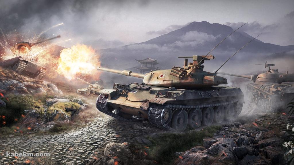 攻撃する戦車の壁紙(1024px x 576px) 高画質 PC・デスクトップ用