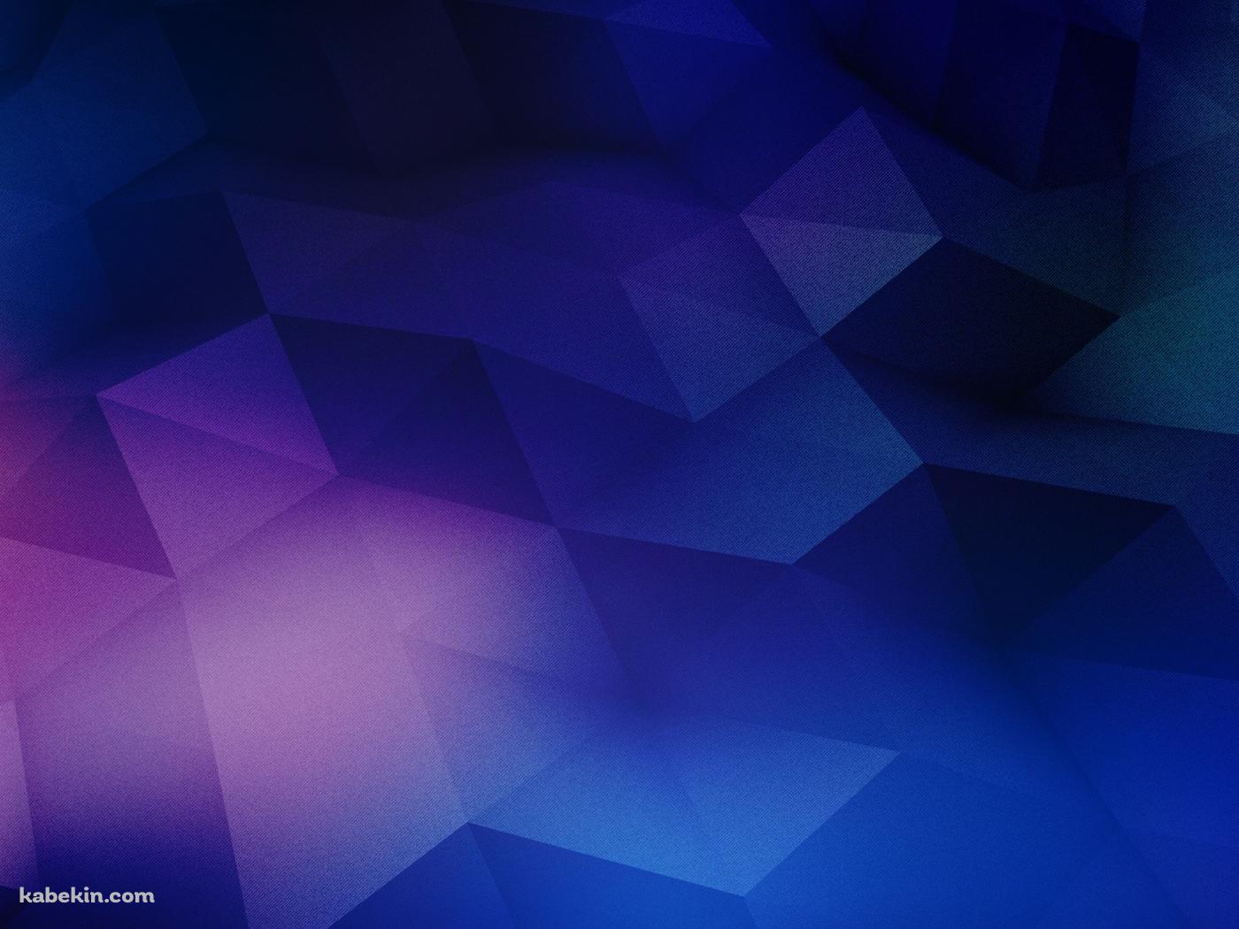 青と紫のポリゴンパターンの壁紙(1400px x 1050px) 高画質 PC・デスクトップ用
