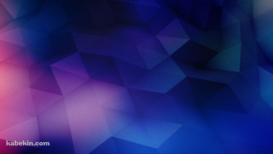 青と紫のポリゴンパターンの壁紙(960px x 540px) 高画質 PC・デスクトップ用