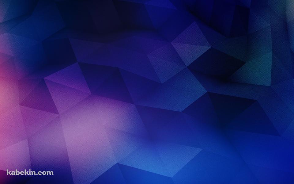 青と紫のポリゴンパターンの壁紙(960px x 600px) 高画質 PC・デスクトップ用