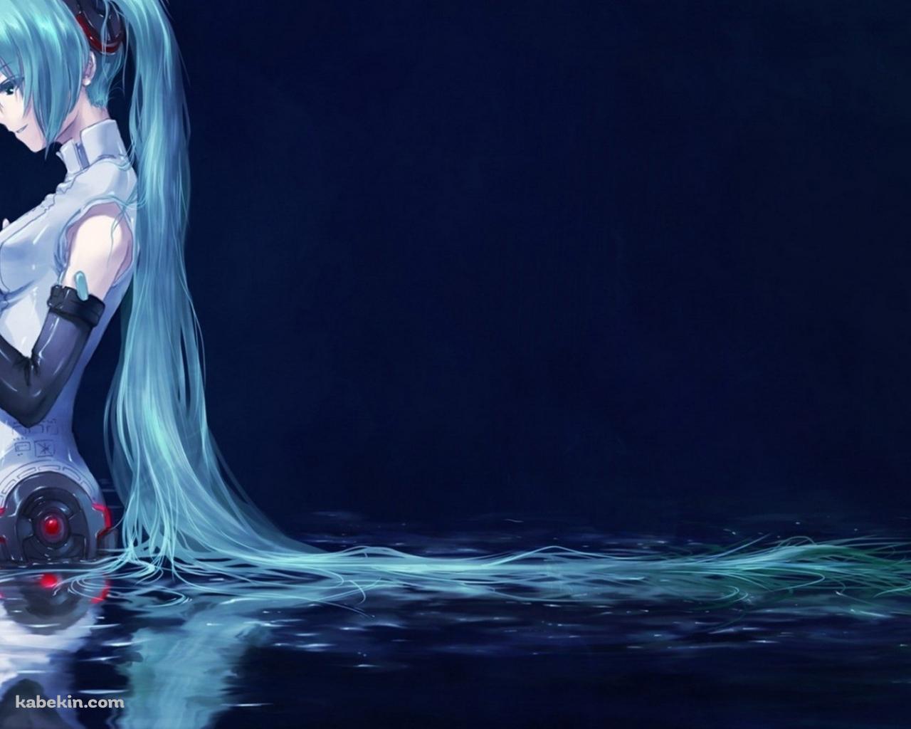 水につかる初音ミクの壁紙(1280px x 1024px) 高画質 PC・デスクトップ用