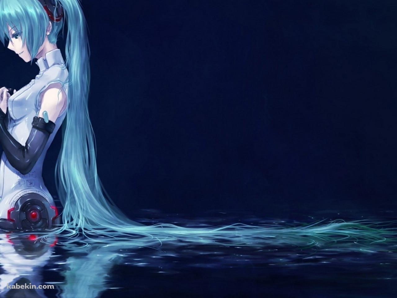 水につかる初音ミクの壁紙(1280px x 960px) 高画質 PC・デスクトップ用