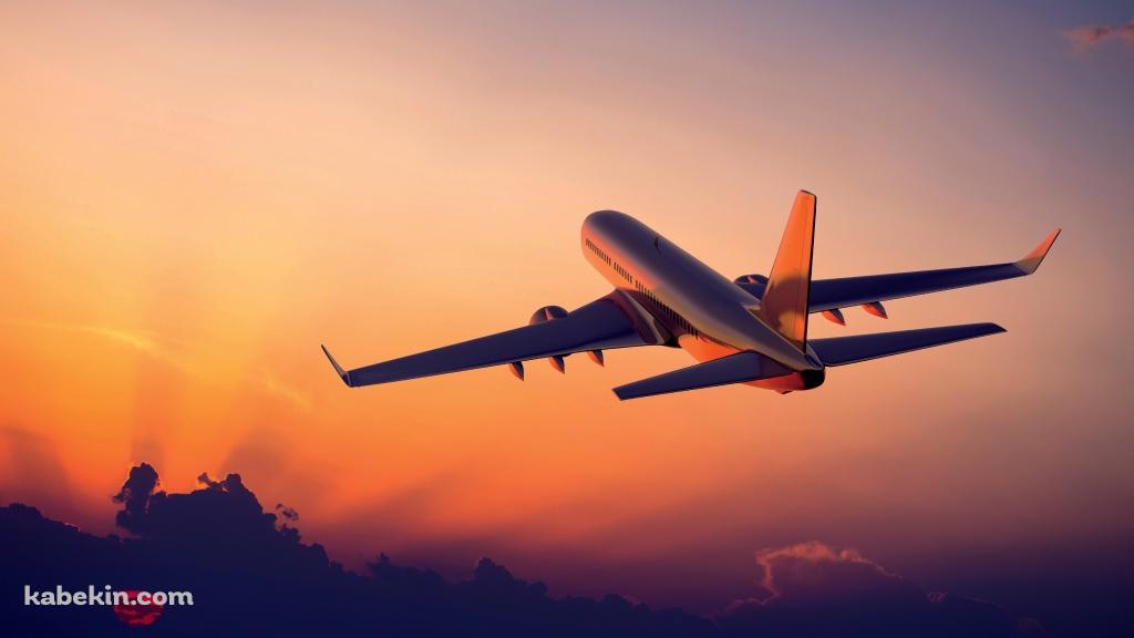 フライトする飛行機の壁紙(1024px x 576px) 高画質 PC・デスクトップ用