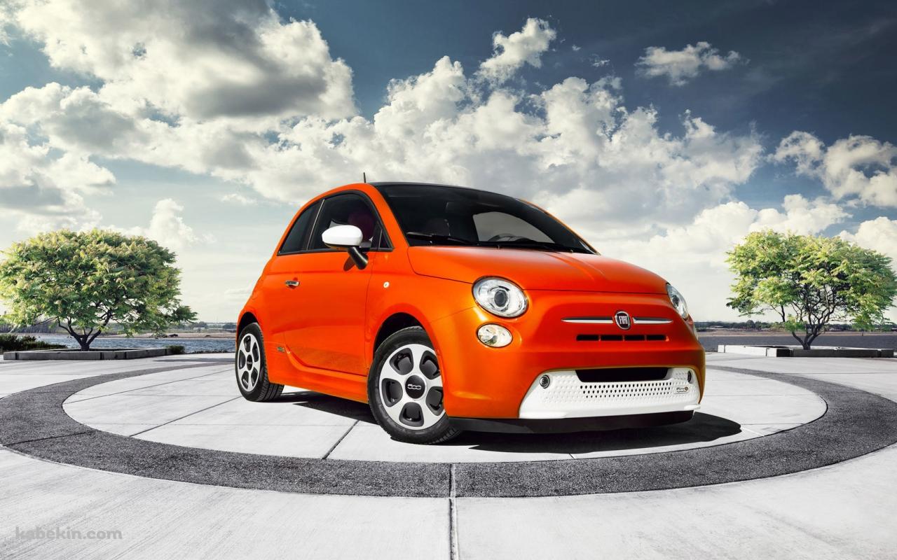 オレンジのフィアット fiatの壁紙(1280px x 800px) 高画質 PC・デスクトップ用