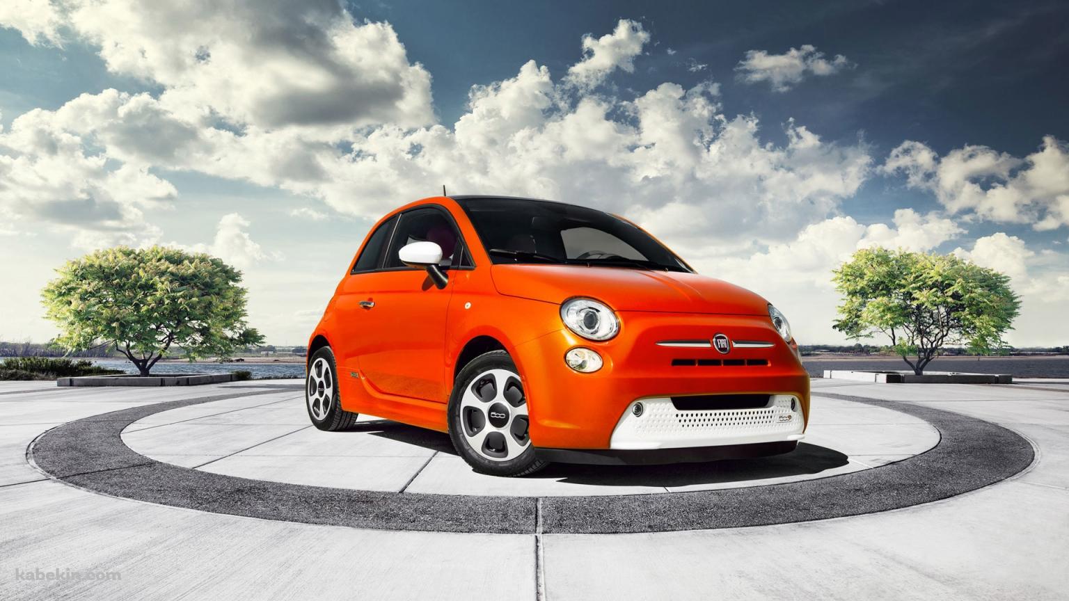 オレンジのフィアット fiatの壁紙(1536px x 864px) 高画質 PC・デスクトップ用