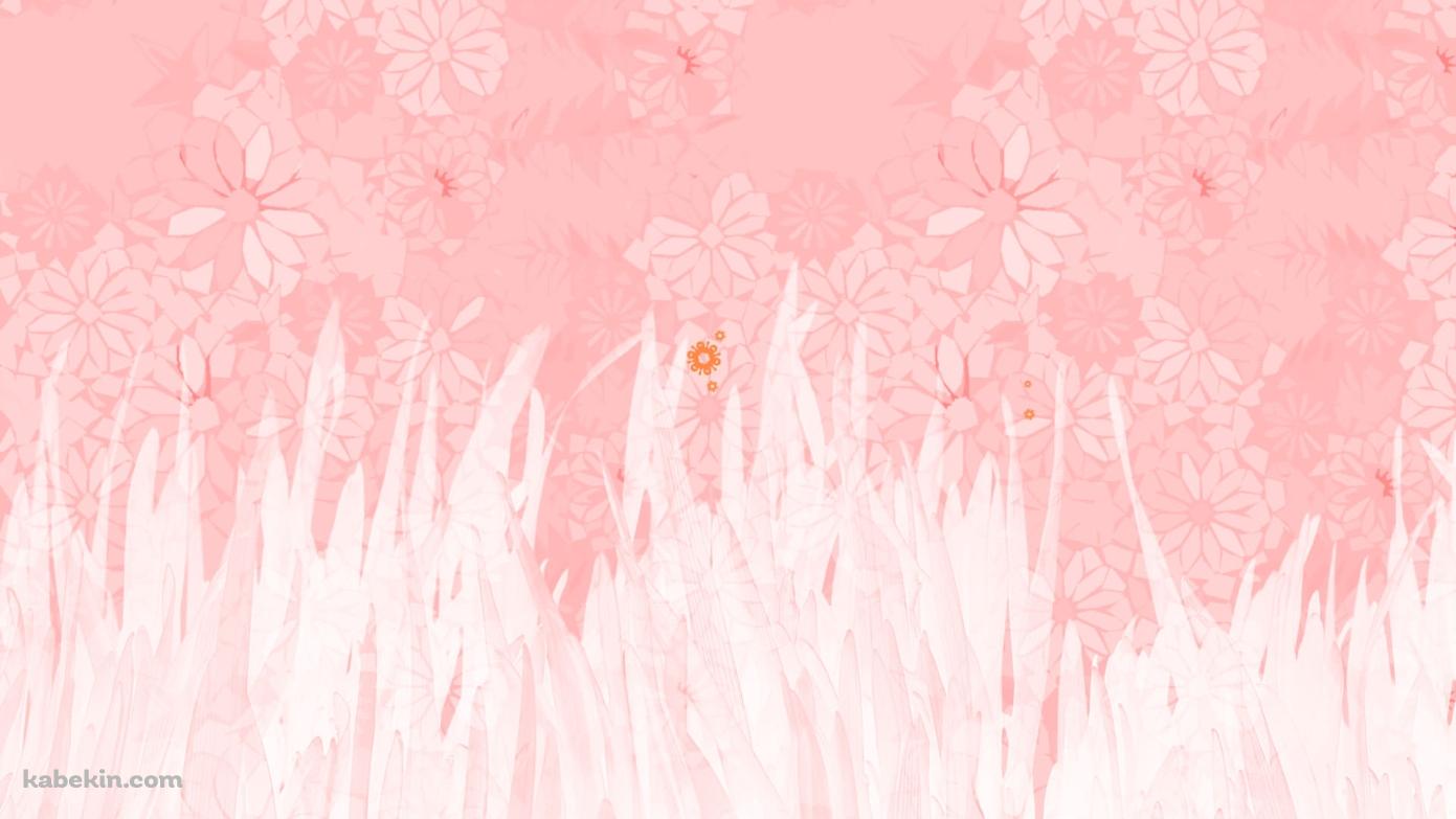 ピンク 花 フラワー 水彩の壁紙(1391px x 783px) 高画質 PC・デスクトップ用